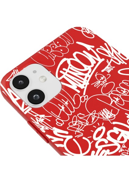 iPhone 11 Silikon Urban Grafiti Yazılı Tarz Style Kırmızı Renkli Telefon Kılıfı modelleri