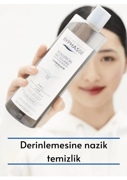 Micellar Yüz ve Makyaj Temizleyici Aktif Kömür Misel Su Karma ve Yağlı Ciltler 500ML