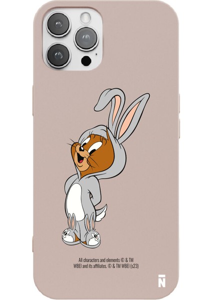 iPhone 12 Pro Silikon Bugs Bunny Kostümlü Jerry Sevimli Pudra Pembe Renkli Telefon Kılıfı
