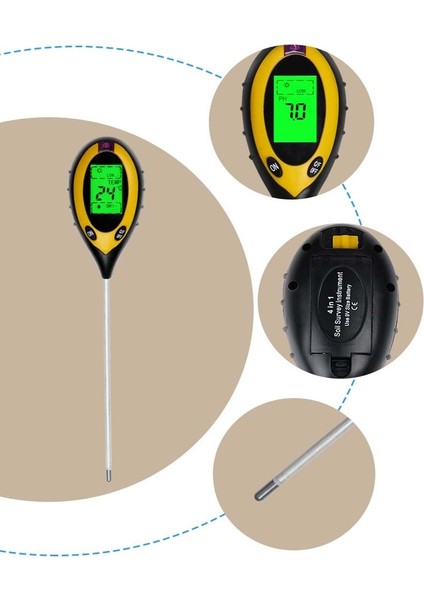 ZK30 3/4 In 1 Toprak Ph Ölçer Toprak Test Cihazı Ph Nem Ölçer Sıcaklık Güneş Işığı Yoğunluğu Ölçüm Analizi Asitlik Alkali (Yurt Dışından) fırsatları
