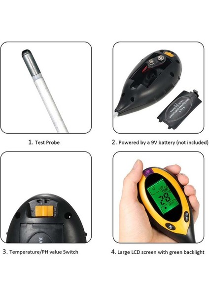 ZK30 3/4 In 1 Toprak Ph Ölçer Toprak Test Cihazı Ph Nem Ölçer Sıcaklık Güneş Işığı Yoğunluğu Ölçüm Analizi Asitlik Alkali (Yurt Dışından) indirimleri
