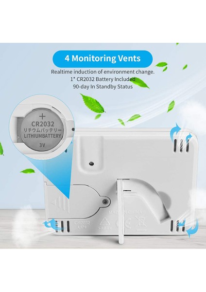 Higrometre ve Dijital Iç Mekan Termometresi, Çalar Saatli, Doğru Oda Sıcaklığı Göstergesi Nem Monitörü Zamanlayıcısı (Yurt Dışından) fiyatları