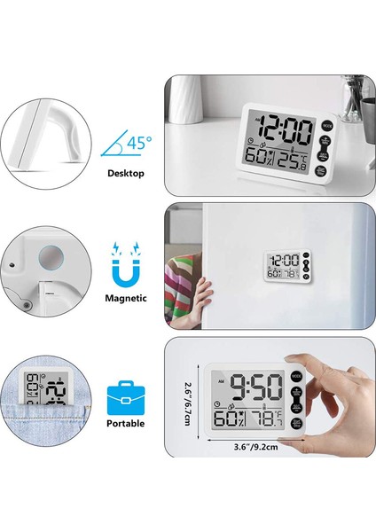 Higrometre ve Dijital Iç Mekan Termometresi, Çalar Saatli, Doğru Oda Sıcaklığı Göstergesi Nem Monitörü Zamanlayıcısı (Yurt Dışından) fırsatları