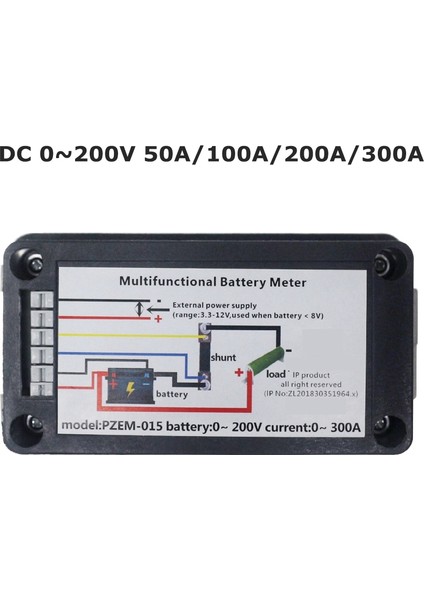 Dc 0-200 V 50A Dijital Voltmetre Ampermetre Araba Akü Test Cihazı Kapasitesi Direnç Gerilim Güç Enerji Ölçer Monitör (Yurt Dışından) modelleri