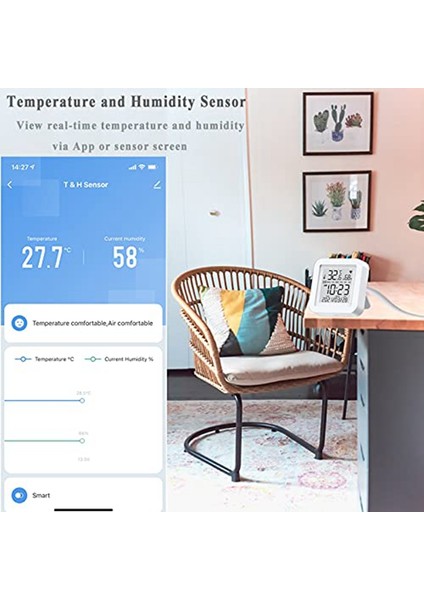 Akıllı Wifi Sıcaklık Nem Monitörü Tuya Kablosuz Sıcaklık Nem Sensörü Alexa ve Google Asistan ile Çalışır (Yurt Dışından) modelleri