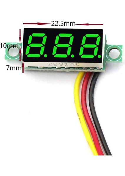 Adet Yeşil Dijital Mini Dijital Voltmetre Dc 0.28 Inç Üç Hatlı Dc 0-100 V Mini Dijital Voltmetre Ölçer Test Cihazı (Yurt Dışından)
