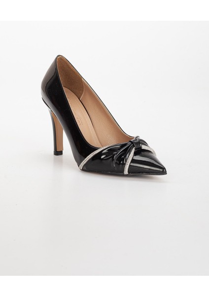 Rugan İnce Topuk Taşlı Siyah Kadın Stiletto indirimleri