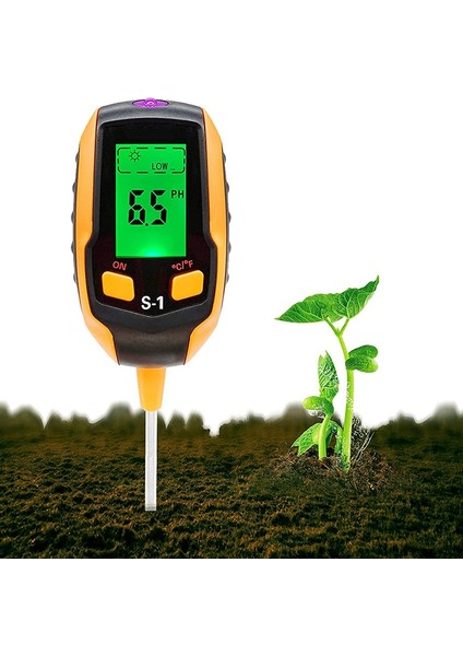 Yükseltilmiş Toprak Ph Ölçer, 4'ü 1 Arada Toprak Test Cihazı Nemi, Dijital Bitki Termometre Testi, Nem Ölçer Işığı ve Ph Test Cihazı (Yurt Dışından) fırsatları