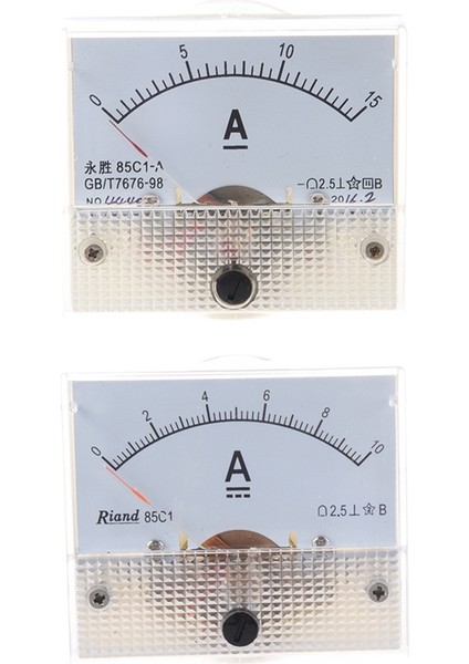 2pcs 85C1 Dikdörtgen Analog Panel Ampermetre Ölçer, Dc 0-10A ve Dc 0-15A (Yurt Dışından)