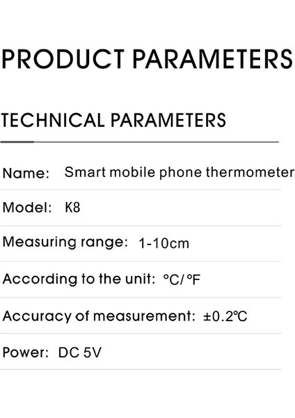 LED Dijital Ekranlı Akıllı Telefon USB Termometre Sensörü Elektronik Termometre Tip-C (Yurt Dışından)