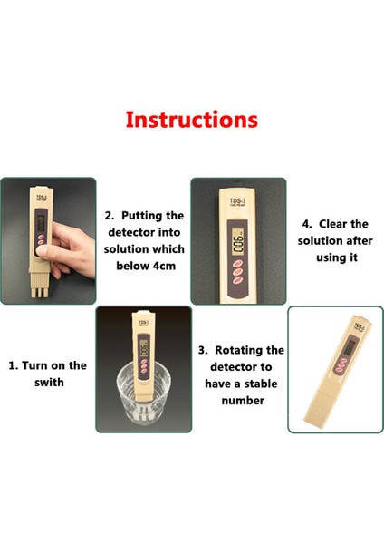 Yeni 1 Adet Yüksek Kaliteli Taşınabilir Kalem Dijital Tds Metre Filtresi Ölçüm Suyu Yüksek Kaliteli Saflık Test Cihazı Renk Rastgele (Yurt Dışından) fiyatları