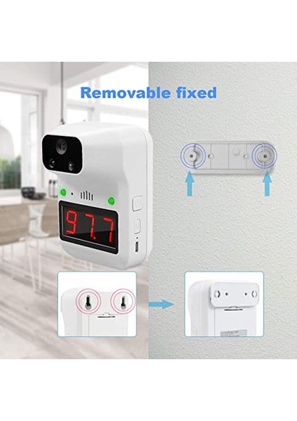 Yetişkinler ve Çocuklar Için Duvara Monte Dijital Pressiz Alın Kızılötesi Termometre, Ev Veya Okul Için Sıcaklık Tarayıcı (Yurt Dışından) fiyatları