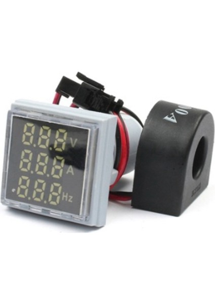 In 1 Ac 60-500 V Dijital Voltmetre Ampermetre Hz Hertz Frekans Ölçer 22MM Akım Gerilim Göstergesi LED Test Cihazı (Yurt Dışından)