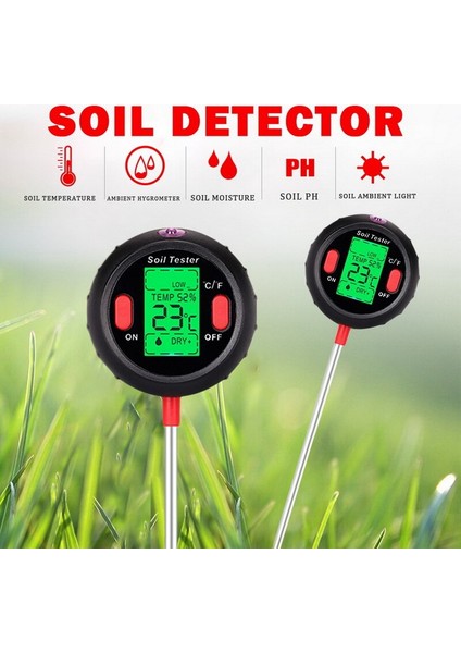 5 In 1 Toprak Ph Ölçer Toprak Test Cihazı Ph Nem Ölçer Sıcaklık Güneş Işığı Ölçüm Analizi Asitlik Alkali (Yurt Dışından) fiyatları