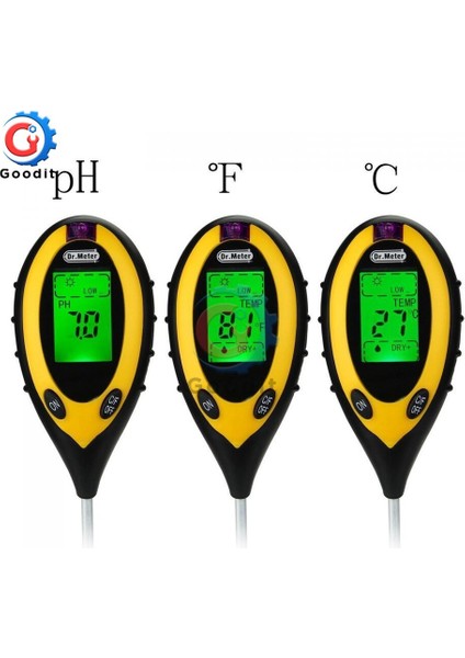 4'ü 1 Arada Toprak Ph Ölçer Test Cihazı Toprak Test Cihazı Ph Nem Ölçer Sıcaklık Güneş Işığı Yoğunluk Ölçümü Analizi Toprak Asitliği Testi (Yurt Dışından) modelleri