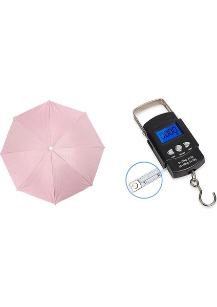 Pembe Açık Spor Balıkçılık Şemsiye Şapka Şapkalar 50KG x 0.01KG Elektronik Dijital Teslim Mini Cep Ölçeği (Yurt Dışından)