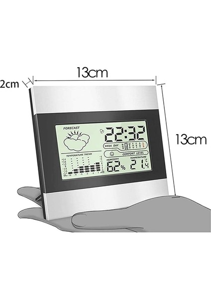 Dijital Kapalı Elektronik Termometre Kablosuz Hava Istasyonu Ölçüm Nem Sıcaklık Ölçer Tarih LCD Çalar Saat (Yurt Dışından) fırsatları