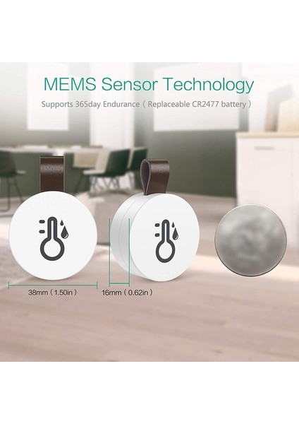 Kablosuz Termometre Higrometre, Ios Android Için Uyarılı Bluetooth 5.0 Nem Sıcaklık Sensörü (Yurt Dışından)