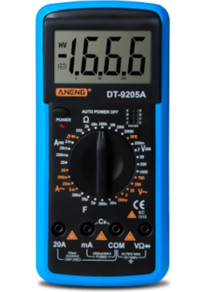 Aneng 9205A Yüksek Hassasiyetli Çok Fonksiyonlu Evrensel Metre Elektrikçi Testi Dc Gerilim ve Akım Ölçer Mavi (Yurt Dışından) fiyatları
