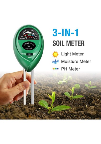 Toprak Ph Test Cihazı 3'ü 1 Arada Nem Sensörü Ölçer Güneş Işığı Ph Toprak Test Işığı ve Bahçe Romote Bitkiler Için Ph Test Cihazı Sağlıklı Büyüme (Yurt Dışından) fiyatları