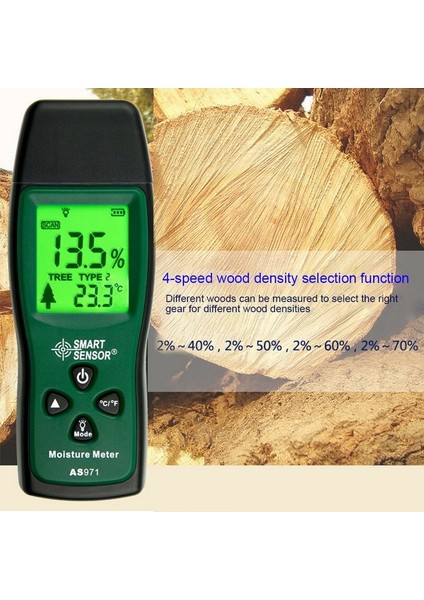 El Iki Pimli LCD Dijital Ahşap Nem Ölçer, Nem Test Cihazı Kereste Nemli Kağıt Nem Ölçer Test Aralığı 2% ~ 70% (Yurt Dışından)