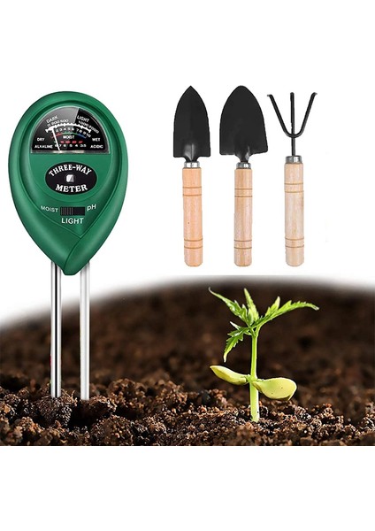 Toprak Test Kiti, 3'ü 1 Arada Nemli Toprak Test Cihazı, Bitki Için Toprak Ph Ölçer, Bahçe El Aletleriyle Ev (Yurt Dışından)