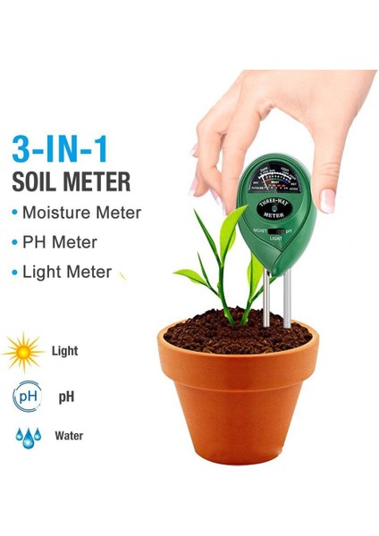 In 1 Dijital Toprak Nem Güneş Işığı Ph Ölçer Test Cihazı Bitkiler Çiçekler Asitlik Nem Ölçümü Bahçe Aletleri (Yurt Dışından)