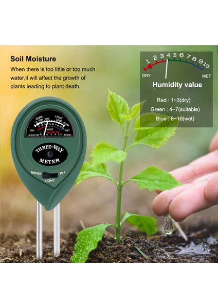 In 1 Dijital Toprak Nem Güneş Işığı Ph Ölçer Test Cihazı Bitkiler Çiçekler Asitlik Nem Ölçümü Bahçe Aletleri (Yurt Dışından) fiyatları