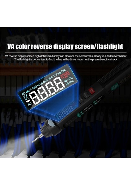 Xhhdqes Dijital Multimetre Kalem LCD Va Ekran 6000 Sayım, Temassız Ac/dc Gerilim Direnci Kapasite Hz Test Aracı (Yurt Dışından)
