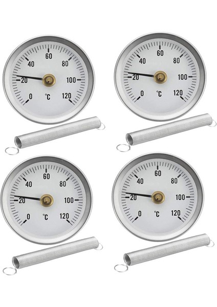 4pcs Boru Yaylı Klipsli Termometre 63MM 0-120 °c Sıcak Su, Hvac Için Alüminyum Sıcaklık Göstergesi. Isıtma, Yağ Tankları (Yurt Dışından) fiyatları