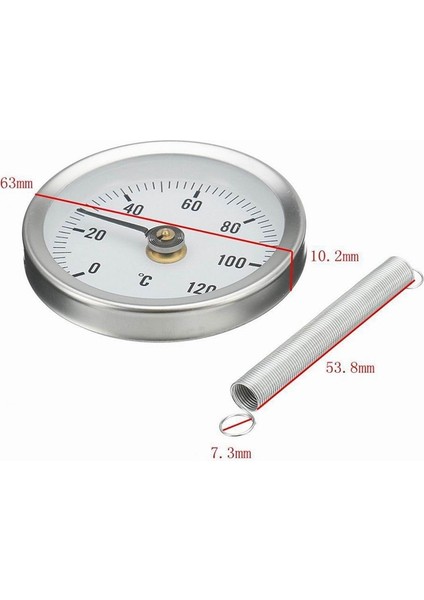 4pcs Boru Yaylı Klipsli Termometre 63MM 0-120 °c Sıcak Su, Hvac Için Alüminyum Sıcaklık Göstergesi. Isıtma, Yağ Tankları (Yurt Dışından) fırsatları