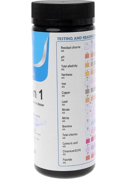 100 Şerit Su Test Şeritleri Su Kalitesi Analizi Için Reaktif Şeridi 14 Analiz Artık Klor Ph Toplam Alkali ile Test (Yurt Dışından) modelleri