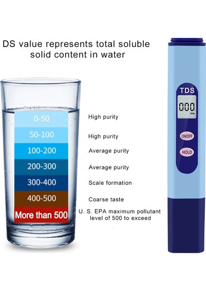 Tds Metre Elektrikli Dijital Ekran Su Saflığı LCD Ekran Yüksek Doğruluk Iletkenlik Test Kalemi Ölçme Aracı Ppm Profesyonel (Yurt Dışından)