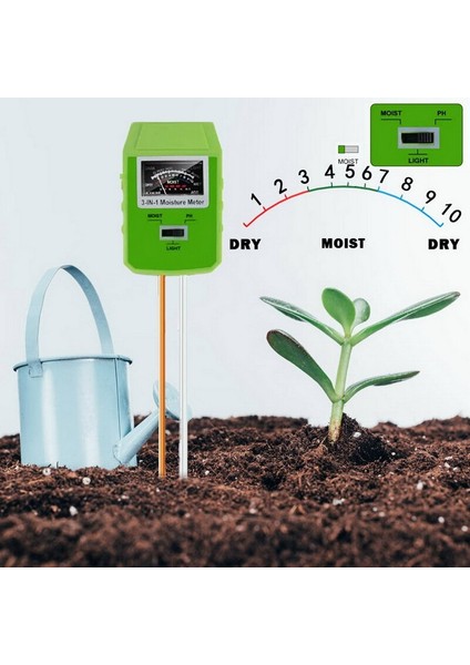 Toprak Nem Güneş Işığı Ph Ölçer Test Cihazı 3 In 1 Dijital Test Cihazı Bitkiler Çiçekler Asit Nem Ölçümü Bahçe Bitkileri Araçları (Yurt Dışından) fırsatları
