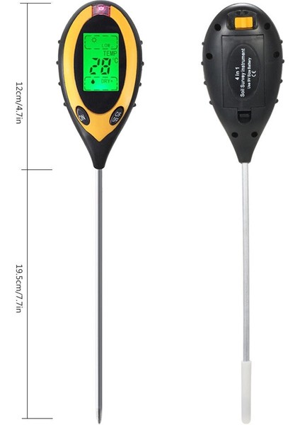 In 1 Ph Toprak Test Cihazı Su Nemi Güneş Işığı Test Ölçer Bahçe Çiçek Bahçe Bitkileri Için Blacklight ile Tarım (Yurt Dışından)