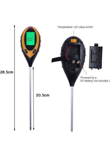 Bahçe Bitkileri Dijital Ph Ölçer Toprak Nemi Monitörü Sıcaklık Güneş Işığı Test Cihazı Tarım Için (Yurt Dışından) indirimleri