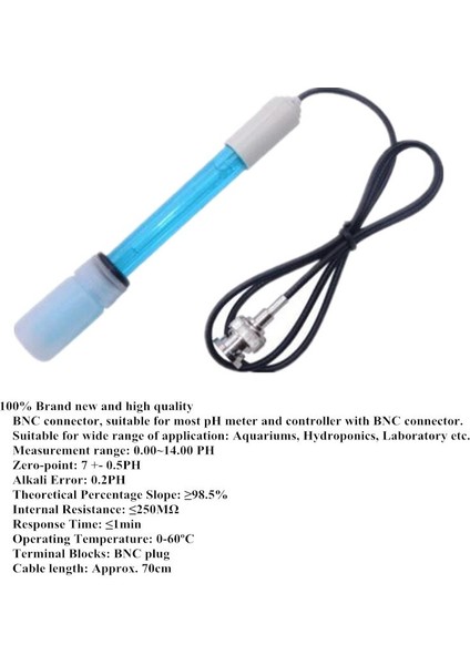 PH-201 Ph Elektrot Probu Bnc Konektörü Akvaryum Ph Denetleyici Ölçer Sensörü Gib Dijital Ph Sensörü Elektrot 40% Kapalı (Yurt Dışından) modelleri