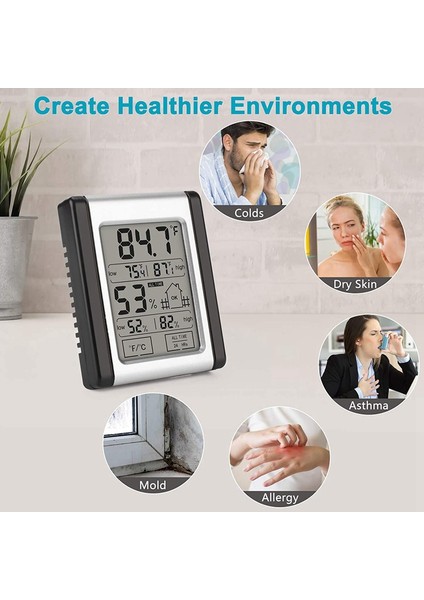 Dijital Higrometre Iç Mekan Termometresi Elektronik Oda Termometresi ve Doğru Sıcaklık Nemi ile Nem Ölçer (Yurt Dışından) fırsatları