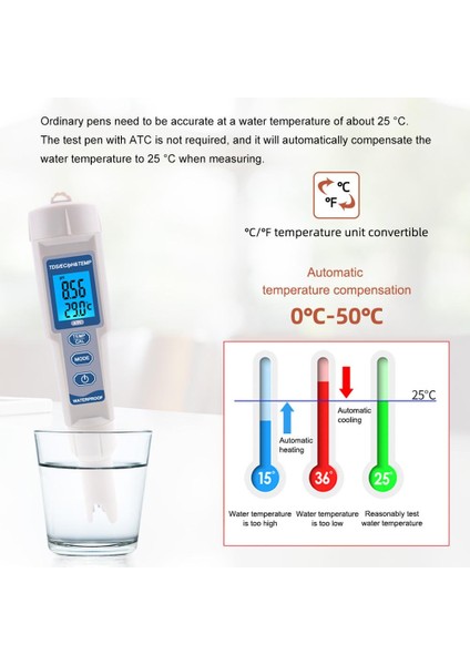 Yieryi 4 In 1 Tds Ph Ölçer Ph/tds/ec/sıcaklık Ölçer Atc Dijital Su Kalitesi Monitör Test Cihazı Havuzlar, Içme Suyu (Yurt Dışından) indirimleri