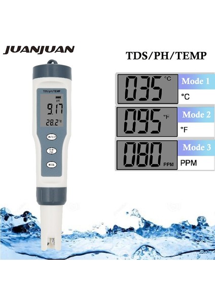 EZ9901 Dijital Tds Metre 3'ü 1 Arada Tds Sıcaklık Ph Test Cihazı Prob Kalem Filtresini Değiştirin Su Kalitesi Su Saflığı Test Aracı Havuz Için 20% Kapalı (Yurt Dışından) fiyatları