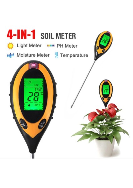 Aneng 4-In-1 Dijital LCD Toprak Ph Su Nem Ölçer Sıcaklık Işık Test Cihazı Hidroponik Bahçe (Yurt Dışından) fiyatları
