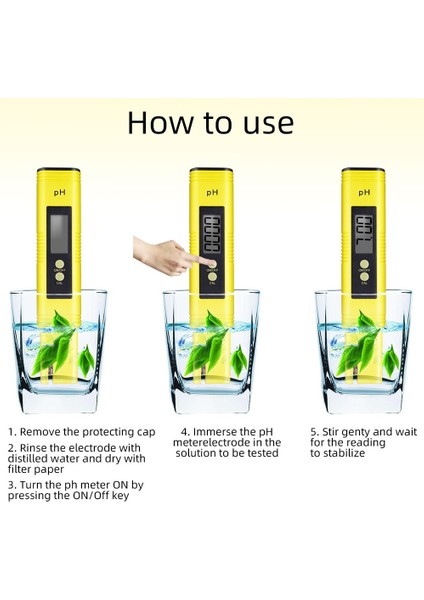 Dijital Ph Ölçer Su Kalitesi Test Cihazı Aralığı 0-14 Ev Içme Havuzu Suyu + Ph 1-14 Turnusol Kağıdı Taşınabilir Şeritler 49% Kapalı (Yurt Dışından) fiyatları