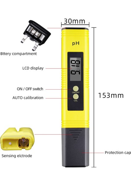 Dijital Ph Ölçer Su Kalitesi Test Cihazı Aralığı 0-14 Ev Içme Havuzu Suyu + Ph 1-14 Turnusol Kağıdı Taşınabilir Şeritler 49% Kapalı (Yurt Dışından) fırsatları