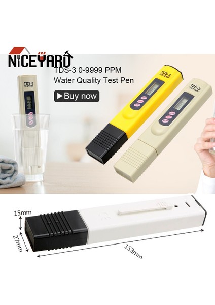 Nıceyard Taşınabilir Su Kalitesi Test Kalemi Tds Metre LCD Dijital 0-9999 Ppm Su Saflığı Test Cihazı Filtre Ölçme Araçları (Yurt Dışından) fiyatları
