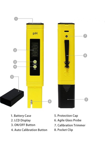 LCD Ekran Dijital Ph Ölçer Asitlik Test Cihazı Su Kalitesi/gıda/akvaryum/havuz Topraksız Cep Boyutu Ph 0-14/0.01PH (Yurt Dışından) fırsatları