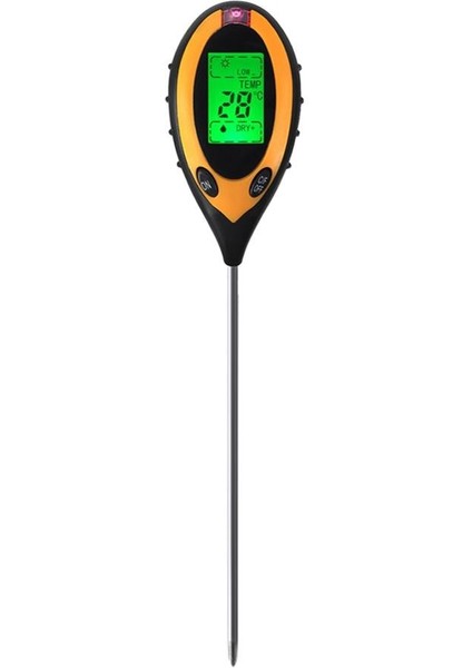 In 1 Dijital Toprak Nemi Ölçer Ph Ölçer Sıcaklık Güneş Işığı Test Cihazı Bahçe Çiftliği Çim Için LCD Ekran ile (Yurt Dışından)
