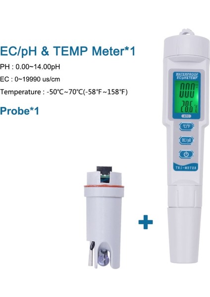 Üçü Bir Arada PH-983 Ec/ph&tem Su Kalitesi Test Cihazı Kalem Arka Işık Dijital Ph Ölçer ve Akvaryum, Yüzme Havuzu, Laboratuvar Için Probe (Yurt Dışından) fiyatları