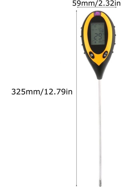 Toprak Test Cihazı LCD Ekran 4 In 1 Ph Ölçer Sıcaklık Nem Nem Güneş Işığı Test Cihazı Tarım Bitkileri Çiçekler Için (Yurt Dışından)