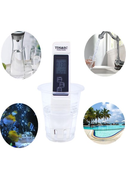 Tds Ec Metre Sıcaklık Test Cihazı Kalem 3 In1 Fonksiyonlu Iletkenlik Su Kalitesi Ölçüm Cihazı 0-9999PPM Saflık Test Aracı (Yurt Dışından)