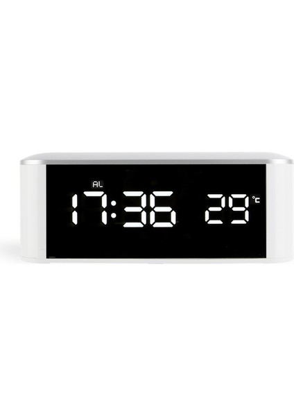 Büyük LCD Elektronik Masaüstü Dijital Masa USB Termometre Alarm Erteleme Saati (Yurt Dışından)